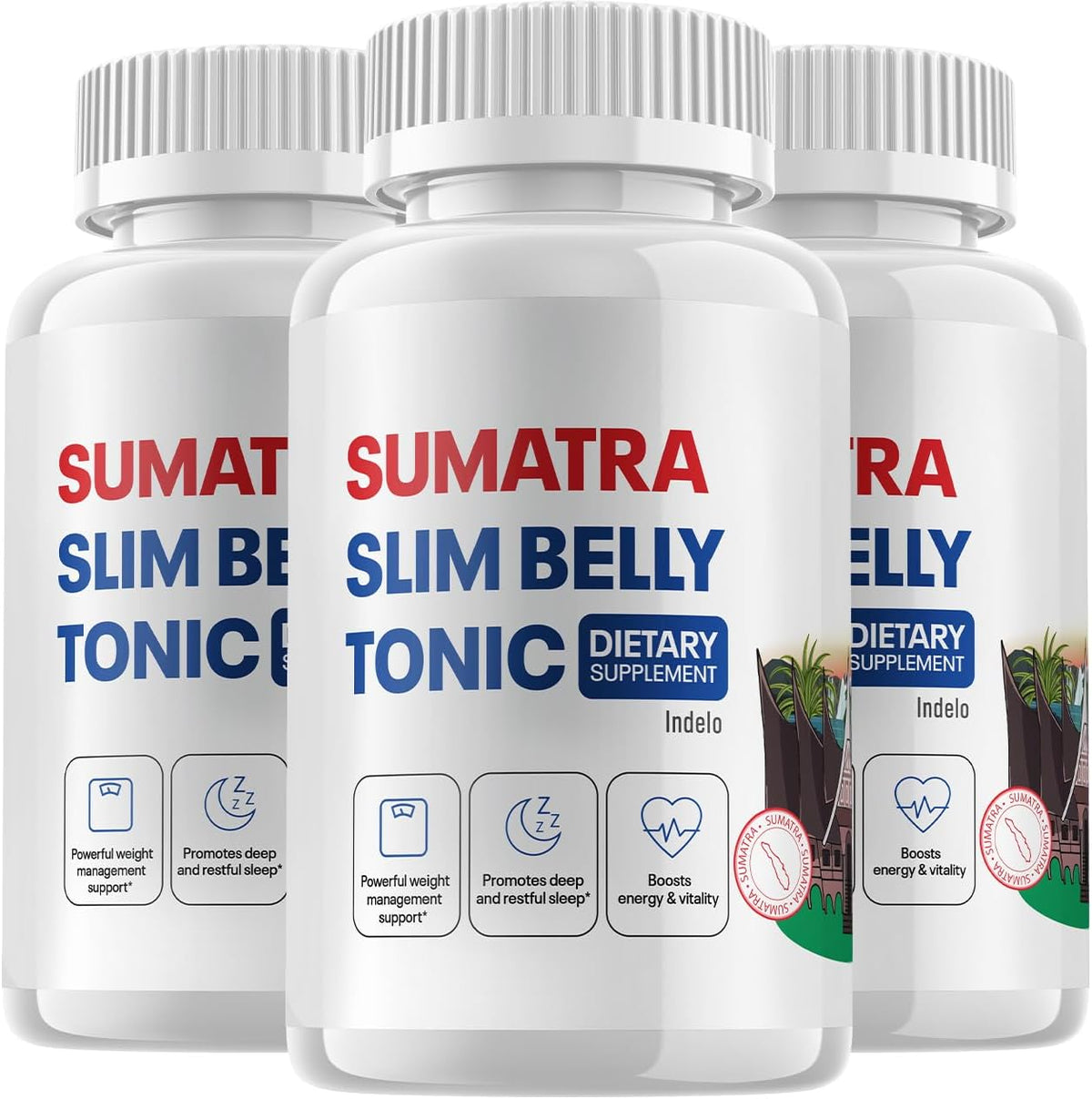 Indelo - (3 Pacotes) Tônico Slim Belly Sumatra – Suplemento Dietético para Barriga Slim, Pílulas Naturais Sumatra Slim Belly, Avaliações do Sumatra SlimBelly (180 Cápsulas)