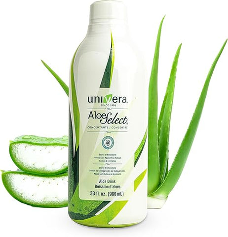 Suco de Aloe Vera Orgânico, Retenção de Polissacarídeos de 10%%, Enzimas Digestivas para Saúde Intestinal, Suporte Imunológico - Univera