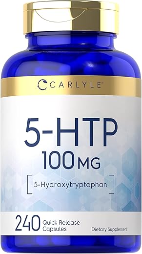 5HTP | 100mg | 240 Cápsulas | 5 Hidroxitriptofano | Não-OGM | Comprimidos de 5-HTP de alta potência - Carlyle