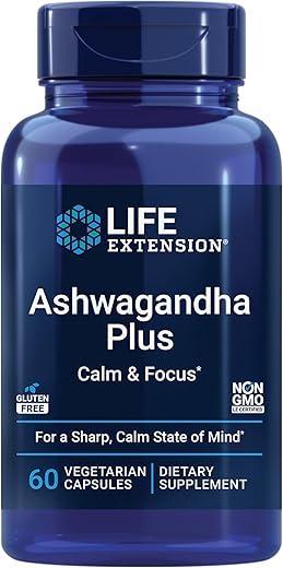 Ashwagandha Plus Calm – Fórmula Relaxante com Extrato de Ashwagandha – 60 Cápsulas - Life Extension