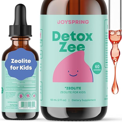Zeolite Kids JoySpring – Gotas de Zeolite para Crianças – Sabor de Frutas Vermelhas – Enriquecido com Vitamina D3 – Suporte para a Vida Urbana e Saúde Intestinal