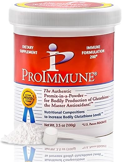 ProImmune Immune Formulation 200 - 2 Meses de Glutationa em Pó Autêntico para Produção Corporal de Glutationa. Composições Nutricionais para Aumentar os Níveis de Glutationa no Corpo