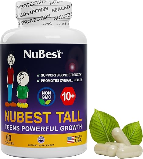 Tall 10 – Fórmula Premium para Fortalecimento Ósseo, Imunidade Aprimorada e Saúde Geral para Idade 10 – Quem Consome Leite Diariamente com Cálcio, Vitamina D3, Vitamina K2 e Multivitaminas - NuBest