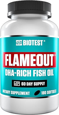 Flameout Óleo de Peixe Rico em DHA – 4200 mg Ômega 3 – 180 Cápsulas (Fornecimento de 60 Dias) - Biotest