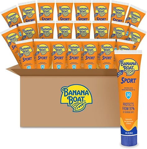 Protetor Solar Banana Boat Sport Ultra FPS 30, Loção 30ml, 24 unidades | Protetor Solar Tamanho Viagem, Protetor Solar Banana Boat FPS 30, Livre de Oxybenzone, Mini Protetor Solar FPS 30, 30ml