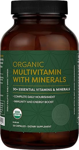 Global Healing Center - Global Healing Multivitamínico Orgânico USDA para Mulheres e Homens – Vitaminas Incluem A, C, D, E, K | Marca Global Healing