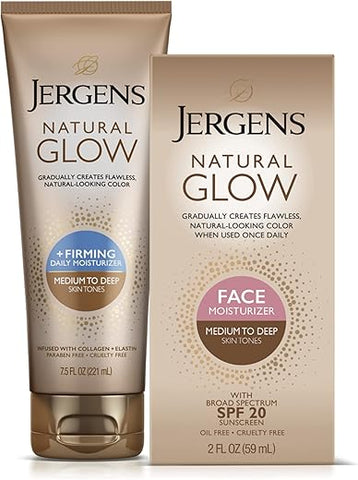 Natural Glow Gradual Glow – Hidratante Diário Firmador e Protetor Solar FPS 20, Médio a Bronzeado, 200ml - Jergens