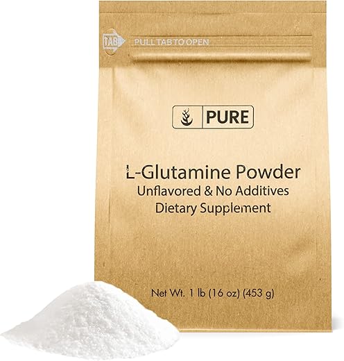 PURE ORIGINAL INGREDIENTS - L-Glutamina Pura de Ingredientes Originais (454g) em Pó, Suplemento de Aminoácidos Alpha, Verificado em Laboratório