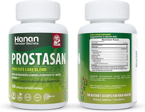 Prostasan – 100 Cápsulas de Una de Gato e Achiote – Cuidado Prostático – Peru - Hanan