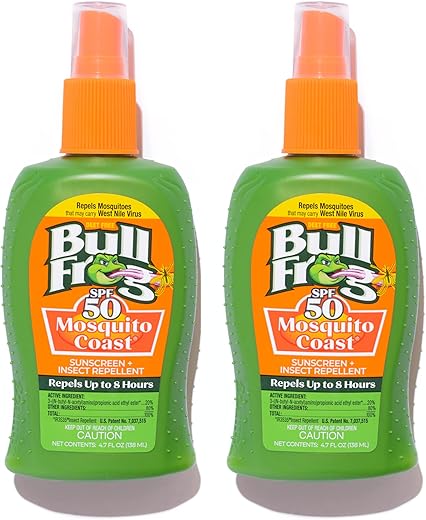 Mosquito Coast Repelente de Insetos e Protetor Solar FPS 50, Spray Pump, 140 ml 2 Unidades - Bullfrog