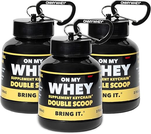 ONMYWHEY - Recipiente de Proteína em Pó para Viagem – Garrafa de Água Portátil com Funil para Misturas, Contêineres Portáteis de Suplemento Pré-Treino