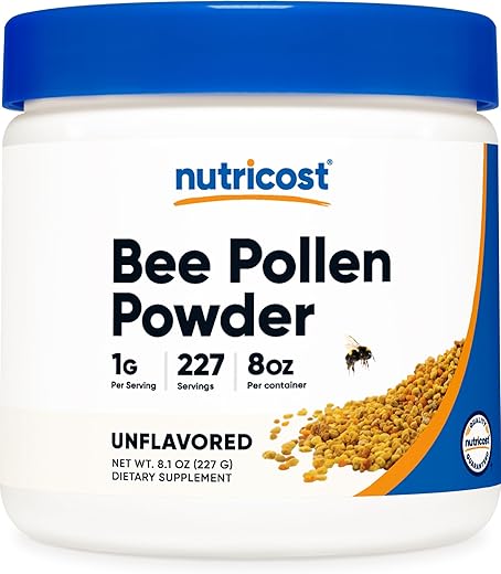 Pó de Pólen de Abelha (227 Porções) – Sem Glúten, Não-OGM, Vegetariano – 8 oz (227g) - Nutricost