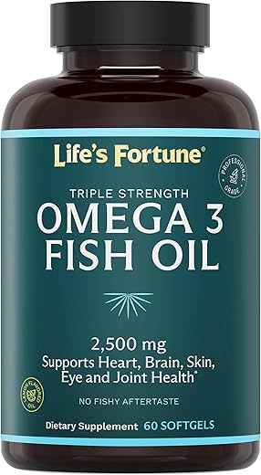 Life's Fortune - Life’s Fortune Ômega 3 Concentrado de Óleo de Peixe 2500 mg, 60 Softgels, Alta Potência, EPA