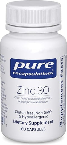 Zinc 30 mg – Suporte ao Sistema Imunológico – Absorção Altamente Eficiente – Picolinato de Zinco – 60 Cápsulas - Pure Encapsulations