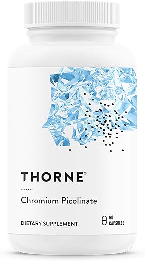 THORNE - Thorne Chromium Picolinate – 500mcg de Cromo – 60 Cápsulas | Suplemento de Cromo de Alta Qualidade