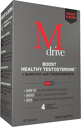 Boost and Burn – Impulsionador de Testosterona e Queimador de Gordura para Homens, Energia, Força, Alívio do Estresse, KSM-66 Ashwagandha, Advantra Z, Chromax, 60 Cápsulas - Mdrive