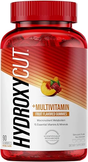Gummies – 99% Livre de Cafeína – Metabolize Carboidratos, Proteínas – 60 gomas - Hydroxycut