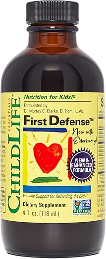 First Defense – Suporte Imunológico para Crianças, 1-3 Anos, Bebês 6 Meses, Xarope de Vitaminas com Sabugueiro, Zinco, Livre de GMO e Glúten – 4 - CHILDLIFE ESSENTIALS