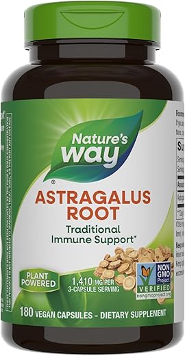 Nature's Way - Nature’s Way Astragalus Root – Suplemento Herbal de Raiz de Astragalus – Suporte Tradicional ao Sistema Imunológico – Verificado pelo Projeto Non-GMO – Sem Glúten – 100g