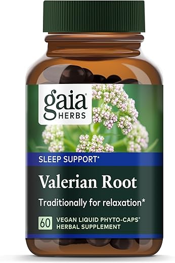 Valerian Root – Suporte Natural ao Sono para uma Calma Natural, Auxiliando no Relaxamento para Preparar para Dormir – com Extrato Orgânico de Raiz de Valeriana – 60 Cápsulas Líquidas Fitoterápicas Veganas - Gaia Herbs