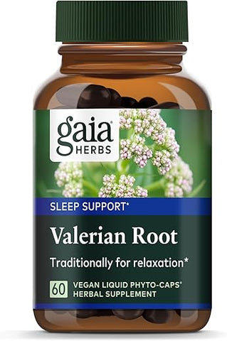 Valerian Root – Suporte Natural ao Sono para uma Calma Natural, Auxiliando no Relaxamento para Preparar para Dormir – com Extrato Orgânico de Raiz de Valeriana – 60 Cápsulas Líquidas Fitoterápicas Veganas - Gaia Herbs