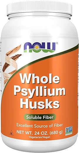 Suplementos, Casca de Psyllium Integral, Verificado pelo Projeto Non-GMO, Fibra Solúvel, 680g - NOW Foods