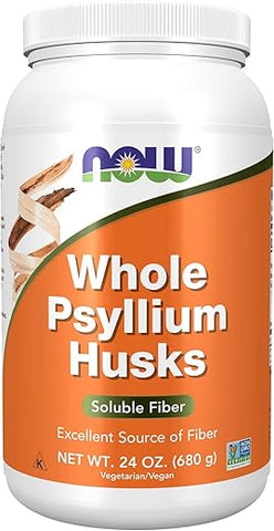 Suplementos, Casca de Psyllium Integral, Verificado pelo Projeto Non-GMO, Fibra Solúvel, 680g - NOW Foods