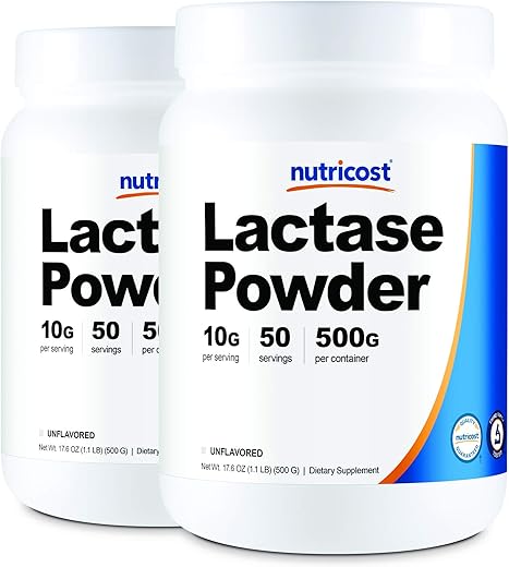 Lactase em Pó 500g (2 Frascos) – Potencialize sua digestão - Nutricost