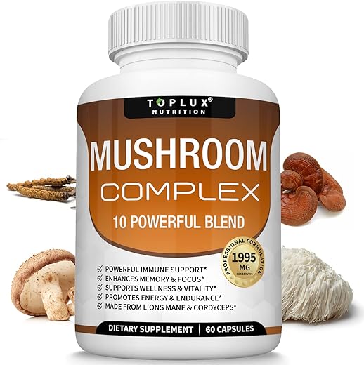 Toplux - Suplemento de Cogumelo Lion’s Mane – Potencialize sua saúde com o poder dos cogumelos – 100g