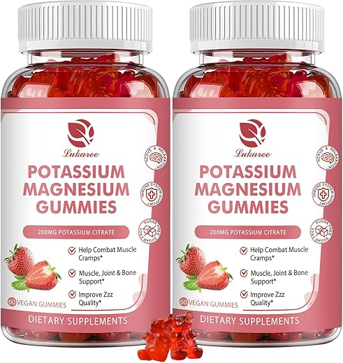 Lukaree - Suplemento de Gomas de Magnésio e Potássio – Nova Fórmula Gomas de Magnésio Glicinato Calmante 500mg