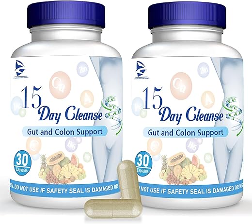 Generic - Limpieza de 15 Días – Pastillas para Limpiar el Colon y Apoyar el Intestino | Marca: 15 Day Cleanse Gut Support