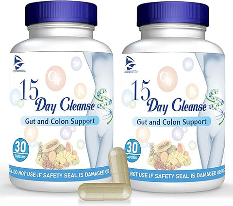 Generic - Limpieza de 15 Días – Pastillas para Limpiar el Colon y Apoyar el Intestino | Marca: 15 Day Cleanse Gut Support