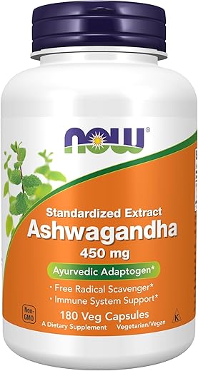 Suplementos, Ashwagandha (Withania somnifera) 450 mg (Extrato Padronizado), 180 Cápsulas Vegetais - NOW Foods