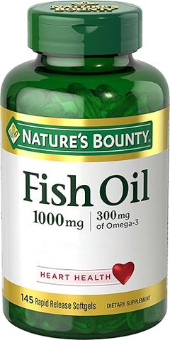 Nature's Bounty - Óleo de Peixe Nature’s Bounty, Suporte à Saúde Cardíaca, 1000mg, Cápsulas Gelatinosas de Liberação Rápida, 145 Unidades