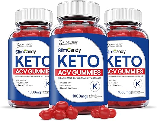3 Pack) Gomas Keto ACV Slim Candy 1000MG com Suco de Romã Beterraba B12 180 Gummys - Justified Laboratories