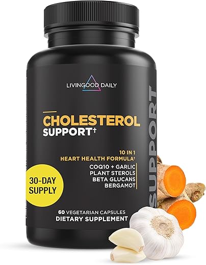 Support – Suplemento para Saúde com Beta Glucanos, Esterois de Pinho, CoQ10 e Raiz de Alho – LDL | 60 cápsulas | Marca Livingood - Livingood Daily