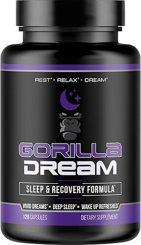 Gorilla Mind - Suplemento para dormir Gorilla Dream (120 cápsulas) – Sono abrangente com infusão nootrópica
