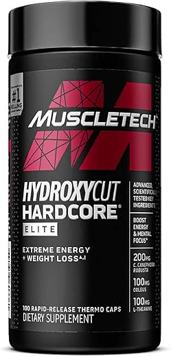 Hardcore Elite – 100 Cápsulas Termogênicas de Liberação Rápida – Energia – 2021 - Hydroxycut
