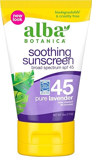 Protetor Solar Alba Botanica, FPS 45, Lavanda Pura, 118 ml