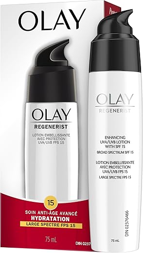 Regenerist Loção Facial Regeneradora com Protetor Solar FPS 15 Amplo Espectro, Sem Fragrância, 75 ml - Olay