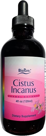 Cistus Incanus Extrato Herbal – Tintura de Cistus Incanus Selvagem Orgânico Rico em Antioxidantes e Polifenóis – 100ml - BioPure