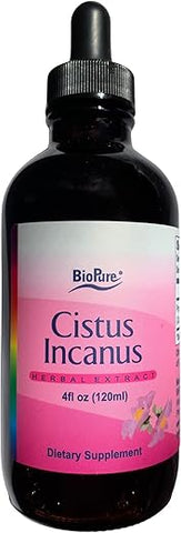 Cistus Incanus Extrato Herbal – Tintura de Cistus Incanus Selvagem Orgânico Rico em Antioxidantes e Polifenóis – 100ml - BioPure