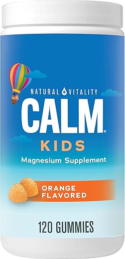 Calm Gummies – Suplemento Infantil de Magnésio Citrato, Alívio do Estresse, Suporte para uma Resposta Saudável ao Estresse, Sem Glúten, Vegano, Sabor Cítrico Doce, 120 Gomas - Natural Vitality