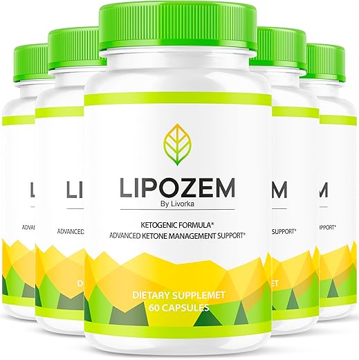 LIVORKA - (5 Pacotes) Cápsulas Lipozem, Avaliações de Lipozem Pills, Ingredientes Naturais Lypozem, Suplemento Lipozem Keto, Avaliações de Suporte Keto Lipozem Capsulas, Lipozen Lipozenes Keto Pills, 300 g