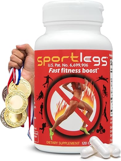 SPORTLEGS - Suplemento Pré-Treino Fast Fitness Boost para Ácido Lático, Frasco com 120 Cápsulas, Embalagem de 1