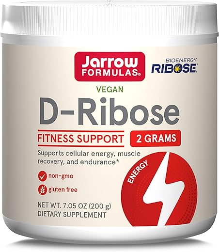 D-Ribose 2g: Suporte para Fitness, Recuperação Muscular e Resistência, 200g - Jarrow Formulas