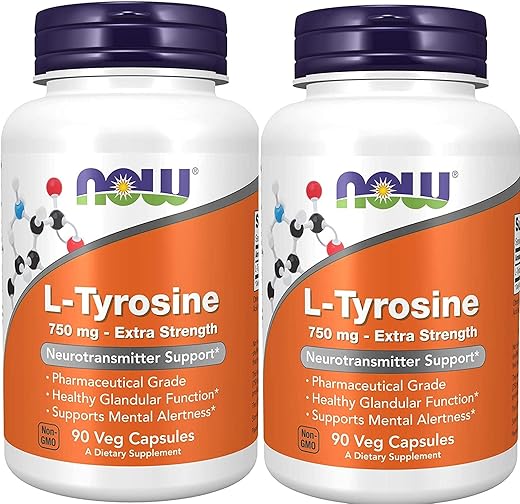 NOW Foods - Now Foods: Suporte Neurotransmissor L-Tyrosine 750 mg, 90 Cápsulas (2 pacotes) – Aumente a visibilidade do produto nos mecanismos de busca com um título otimizado em SEO