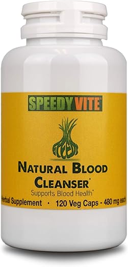 Cápsulas de Limpeza Natural do Sangue Suplemento Orgânico SpeedyVite® (120 Cápsulas de Pó Vegetal)