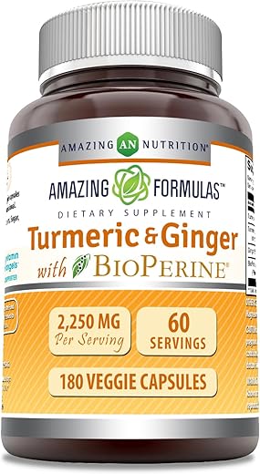 Amazing Nutrition - Amazing Formulas Cúrcuma Curcumina – Benefícios Incríveis para a Saúde – 60 Cápsulas de 500mg