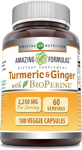 Amazing Nutrition - Amazing Formulas Cúrcuma Curcumina – Benefícios Incríveis para a Saúde – 60 Cápsulas de 500mg